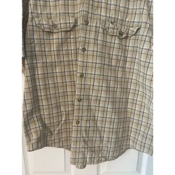 Carhartt Shirt Mens Extra Large (XL) Button Down Short Sleeve Plaid Workwear - Picture 8 of 10